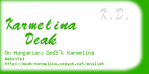 karmelina deak business card